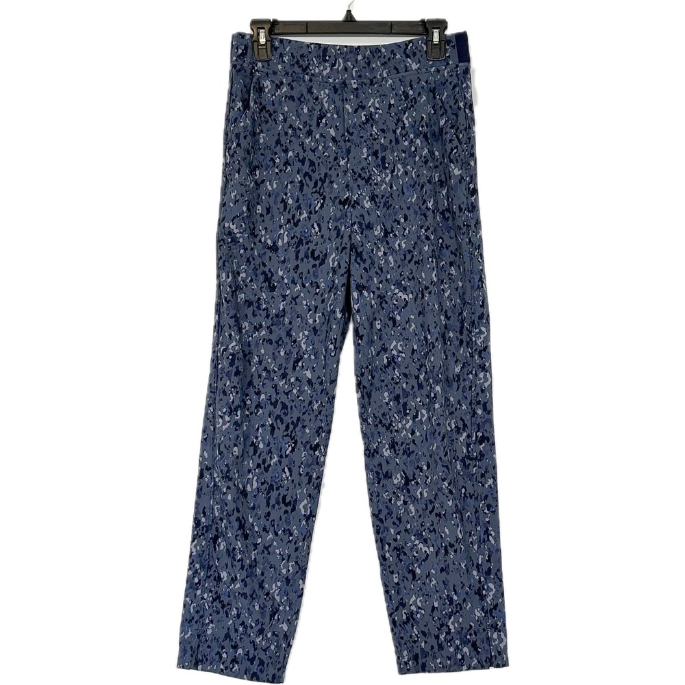 Athleta Brooklyn Ankle‎ Pants Size 8 Blue Multi Print Lightweight Stretch 837436